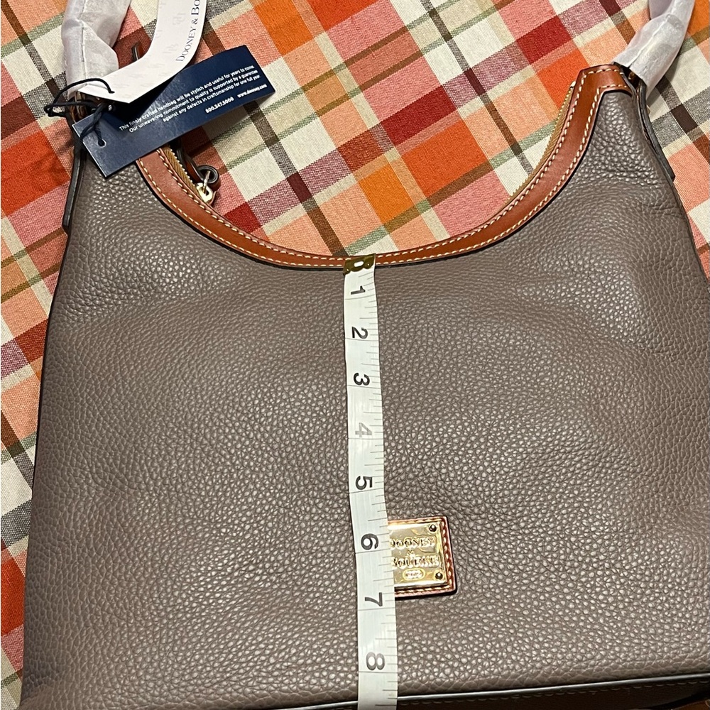 Dooney & Bourke Taupe Leather Hobo Bag - Picture 7 of 13